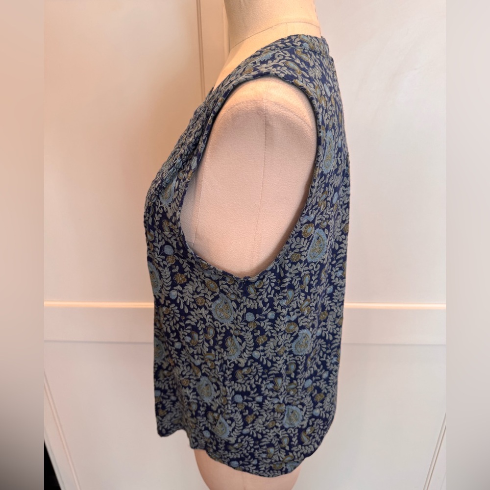 Luck Brand Floral Blue Sleeveless Top - Picture 2 of 5